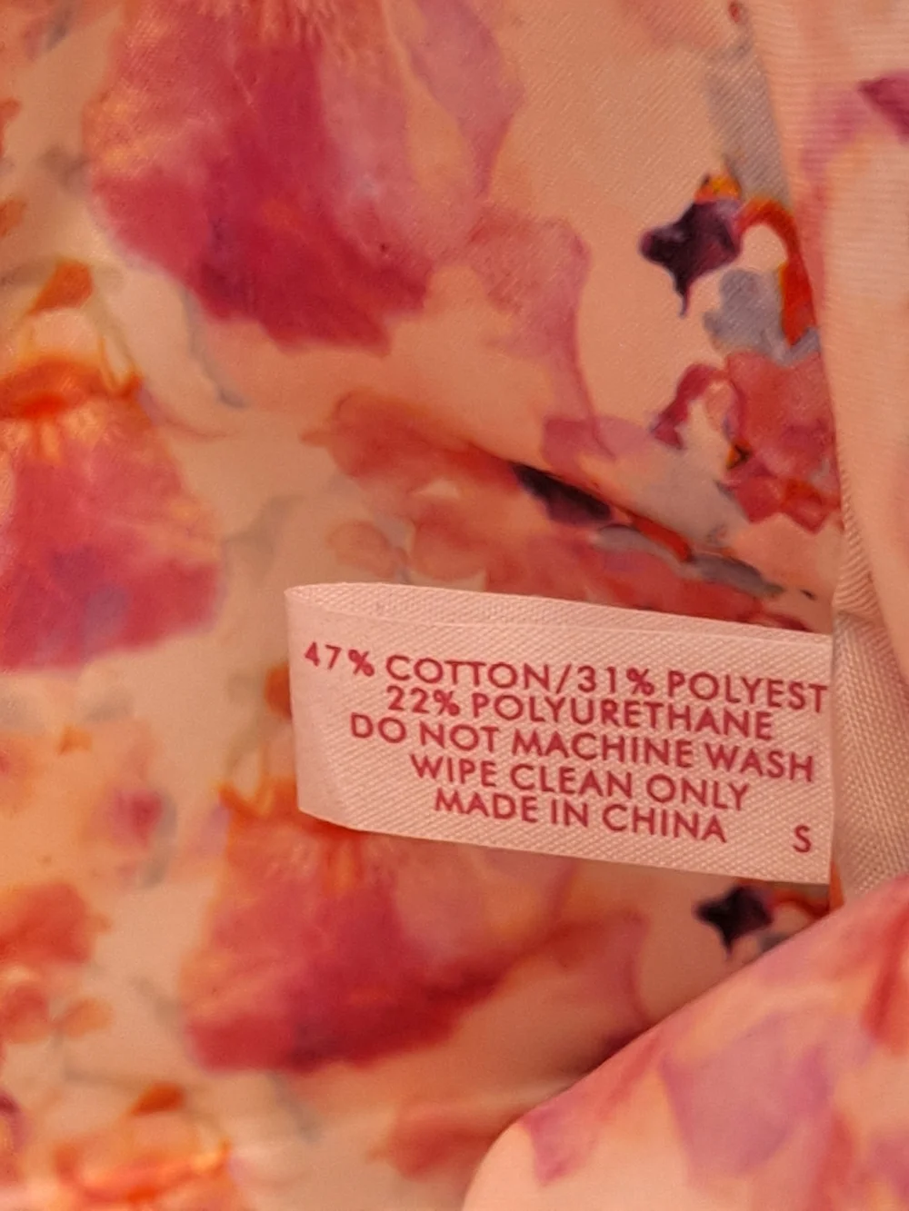 Estee Lauder Pink White Tie-Dye Cotton Poly Bucket Drawstring Hobo Tote Bag